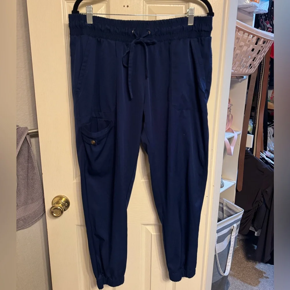 Healing Hands Navy Blue Loose Fit Joggers - Picture 1 of 4